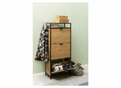 Schoenenkast 56x30x129cm - eik fineer - naturel