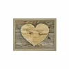 Schootkussen Houten Hart 43x33cm bruin