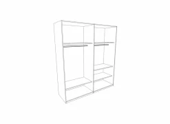 Schuifdeurkast 231cm - decor - mud oak & black oak