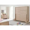 Schuifdeurkast 203cm - decor - lichtbruin