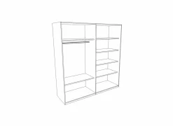 Schuifdeurkast 203cm - decor - lichtbruin