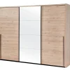 Schuifdeurkast 253cm - decor - lichtbruin