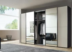 Schuifdeurkast 322cm - decor - grafiet & champagne