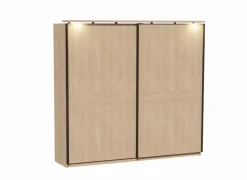 Schuifdeurkast 242cm - melamine - brushed sand oak nature