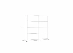 Schuifdeurkast Dalate 200cm - decor - kastanje eik & mat zwart