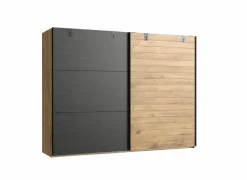 Schuifdeurkast Detroit 300cm - decor - bruin & zwart