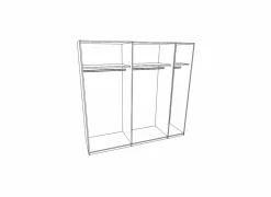 Schuifdeurkast Detroit 250cm - decor - bruin & zwart