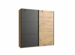 Schuifdeurkast Detroit 200cm - decor - bruin & zwart