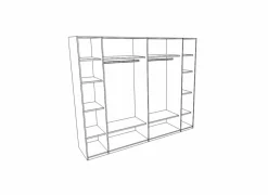 Schuifdeurkast Pauline 245cm - decor - donkerbruin