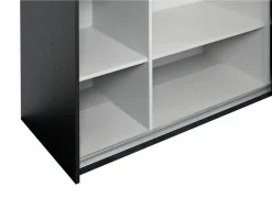 Schuifdeurkast Rosie 245cm - melamine - zwart