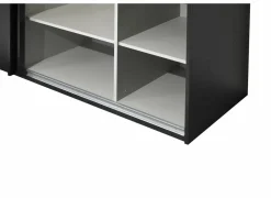 Schuifdeurkast Rosie 245cm - melamine - zwart