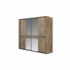 Schuifdeurkast Tanya 286cm - decor - canyon oak & zwart