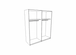 Schuifdeurkast Weimar 180cm - decor - wit & grijs