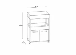 Serveerwagen 60cm - decor - old vintage wood