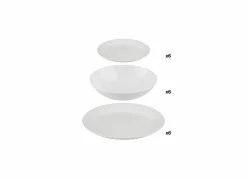 Serviesset 18-delig - porselein - wit