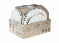 Serviesset 18-delig - porselein - wit