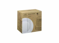 Serviesset Lignes 18-delig - porselein - zwart & wit