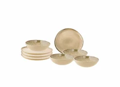 Serviesset Oona 8-delig - keramiek - zand & groen