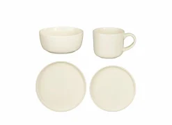 Serviesset Ozzu 16-delig - stoneware - wit