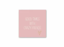 Serviette Crazy friends 33x33cm roze 20 stuks