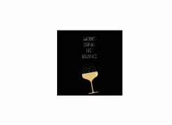 Serviette Drink-Life-Balance 25x25cm - papier - zwart 20 stuks