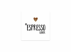 Serviette Espresso lover 25x25cm - papier - wit 20 stuks