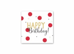 Serviette Happy Birthday 33x33cm rood 33 stuks