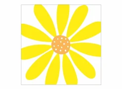 Serviette Happy Flower Sun 33x33cm - papier - wit/geel 20 stuks