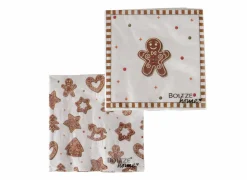 Serviette Kerst Ginger 16x16cm meerkleurig, 20 stuks
