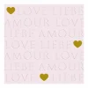 Serviette Love Letters 33x33cm - papier - roze 20 stuks
