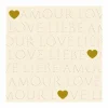 Serviette Love Letters 33x33cm - papier - geel 20 stuks