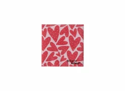 Serviette Milena 16,5x16,5cm - papier - roze/rood 20 stuks