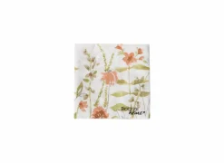 Serviette Nerine 16,5x16,5cm - papier - oranje/wit 20 stuks