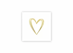 Serviette Pue Heart 25x25cm goud 20 stuks