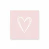 Serviette Pure Heart 33x33cm roze 20 stuks