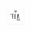 Serviette Tea Lover 25x25cm - papier - wit 20 stuks