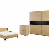 Slaapkamer Clara met bed 140x200cm - kleerkast 250cm - commode 90cm en 2 nachtkastjes