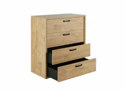 Slaapkamer Clara met bed 140x200cm - kleerkast 250cm - commode 90cm en 2 nachtkastjes