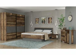 Slaapkamer Clif met bed 160x200cm - kleerkast 270cm - commode 107cm en 2 nachtkastjes