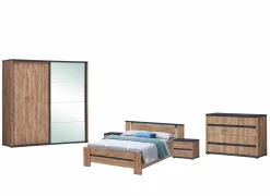 Slaapkamer Elsa met bed 140x200cm - kleerkast 240cm - commode 110cm en 2 nachtkastjes