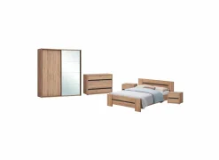 Slaapkamer Erwin met bed 140x200cm - kleerkast 200cm - commode 110cm en 2 nachtkastjes
