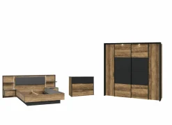 Slaapkamer Jabim met bed 160x200cm - kleerkast 279cm - commode 100cm