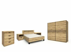 Slaapkamer Kato met bed 160x200cm - kleerkast 250cm - commode 90cm en 2 nachtkastjes