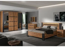 Slaapkamer Pauline met bed 180x200cm - kleerkast 245cm - commode 110cm en 2 nachtkastjes