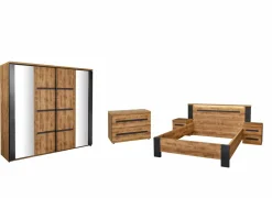 Slaapkamer Pauline met bed 140x200cm - kleerkast 217cm - commode 110cm en 2 nachtkastjes