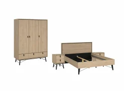 Slaapkamer Ry met bed 160x200cm - kleerkast 151cm en 2 nachtkastjes