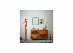 Staande lamp Cheesy LED H140cm - FSC - zwart & hout