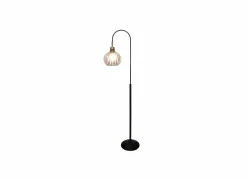Staande lamp H166,5cm E27 - staal - zwart & koper