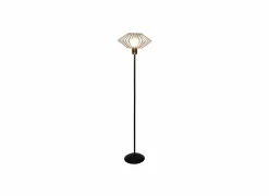 Staande lamp H150cm E27 - staal - zwart & koper
