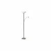 Staande lamp met leeslamp Lucy LED H180cm E27 & E14 - metaal & glas - mat chroom